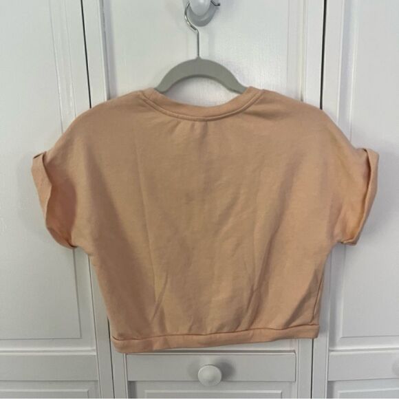 Fabletics Cozy French Terry Roll Sleeve Short Sleeve Crewneck Nude Size XS - Picture 2 of 12